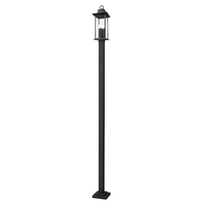 Z-Lite Tiberius 4 Light 9.25" Outdoor Post Mount, Black/Seed - 5017PHBS-536P-BK