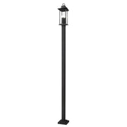 Z-Lite Tiberius 4Lt 9.25" Outdoor Post Mount, Black/Seed - 5017PHBS-536P-BK