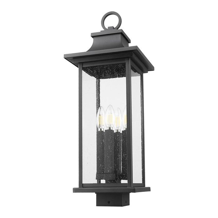 Z-Lite Tiberius 4Lt 25" Outdoor Post Mount/Square, Black/Seed