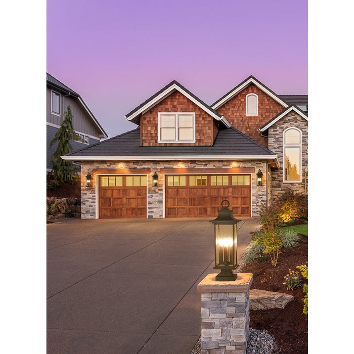 Z-Lite Tiberius 4Lt 27" Outdoor Pier Mount/Square, Black/Seed