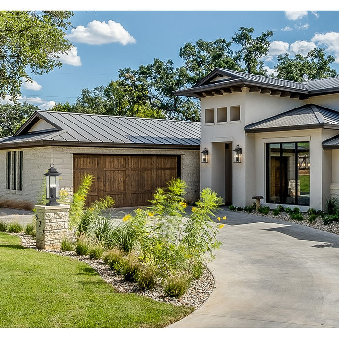 Z-Lite Tiberius 4Lt 27" Outdoor Pier Mount/Square, Black/Seed