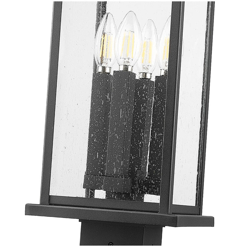 Z-Lite Tiberius 4Lt 27" Outdoor Pier Mount/Square, Black/Seed