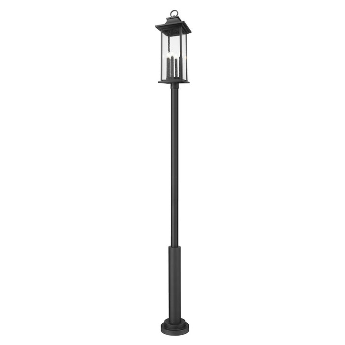 Z-Lite Tiberius 6 Light 12" Outdoor Post Mount, Black/Seed - 5017PHXLR-5010P-BK