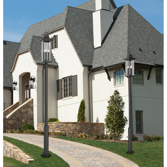 Z-Lite Tiberius 6 Light 12" Outdoor Post Mount, Black/Seed