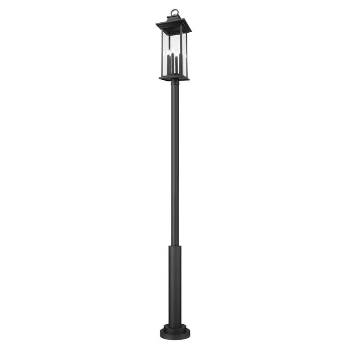 Z-Lite Tiberius 6Lt 12" Outdoor Post Mount, Black/Seed