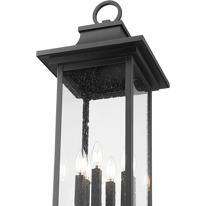 Z-Lite Tiberius 6Lt 12" Outdoor Post Mount, Black/Seed