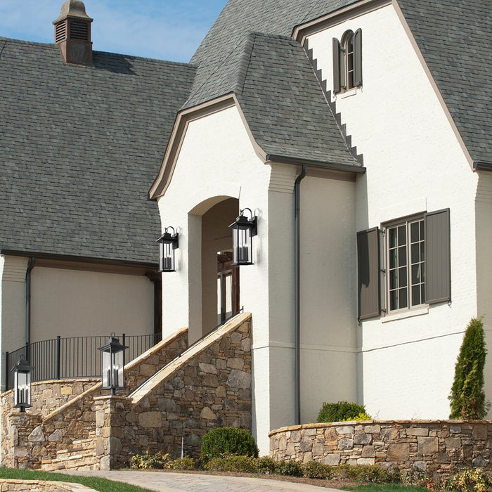 Z-Lite Tiberius 6Lt 12" Outdoor Pier/Round, Black/Seed