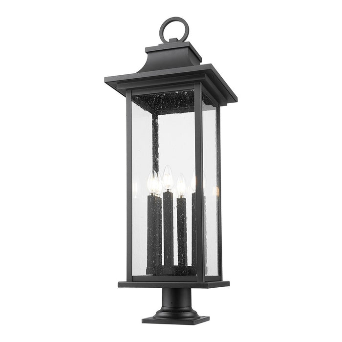 Z-Lite Tiberius 6Lt 12" Outdoor Pier/Round, Black/Seed