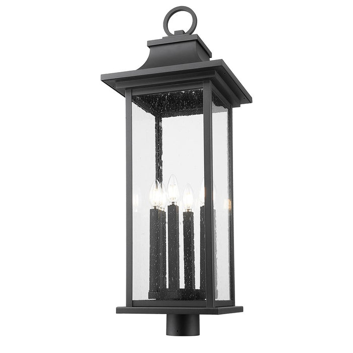Z-Lite Tiberius 6Lt 12" Outdoor Post Mount/Round, Black/Seed