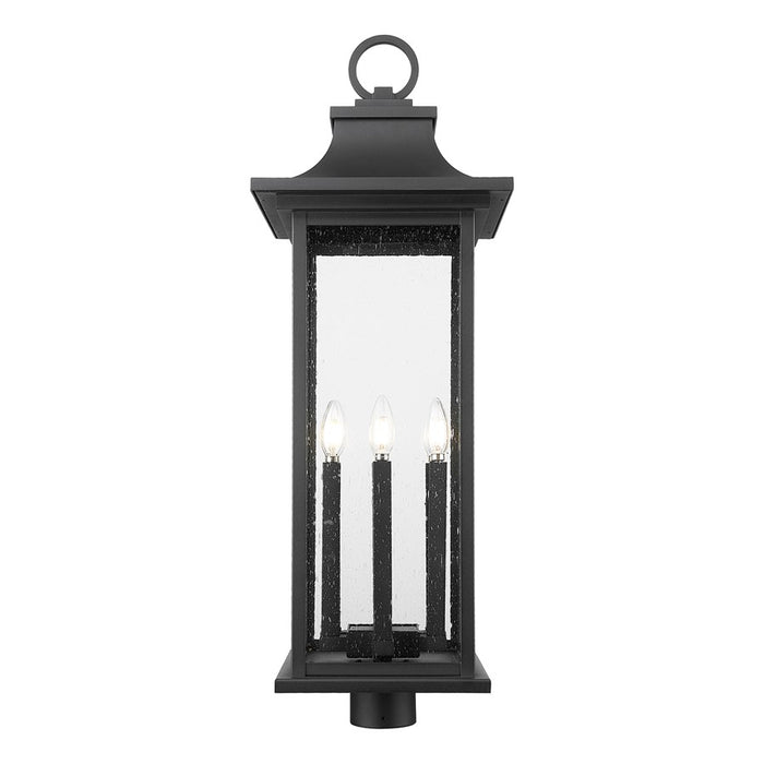 Z-Lite Tiberius 6Lt 12" Outdoor Post Mount/Round, Black/Seed