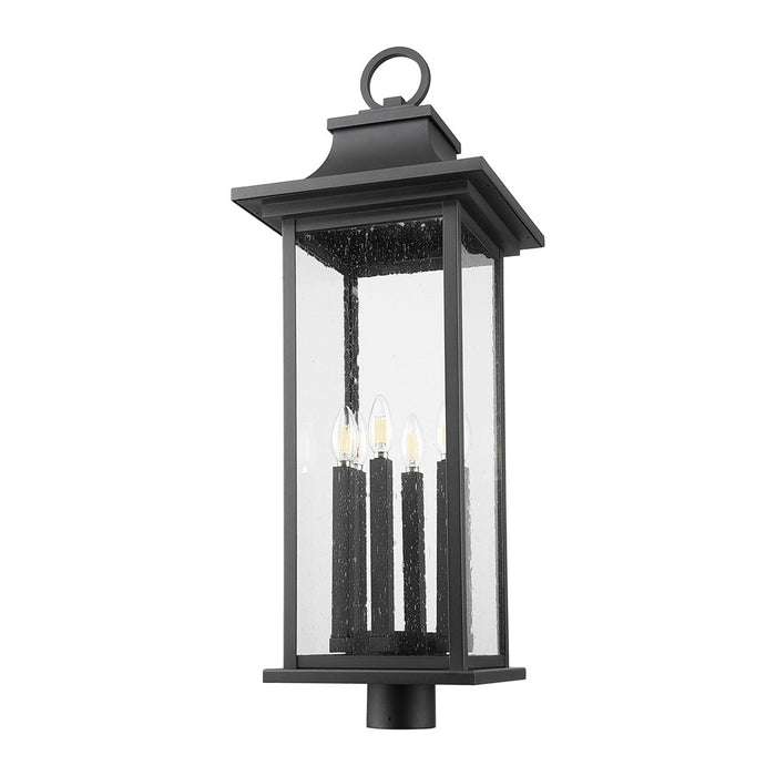 Z-Lite Tiberius 6Lt 12" Outdoor Post Mount/Round, Black/Seed