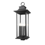 Z-Lite Tiberius 6Lt 12" Outdoor Post Mount/Square, Black/Seed - 5017PHXLS-BK