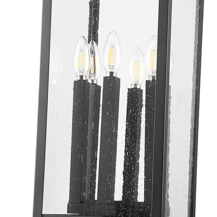 Z-Lite Tiberius 6Lt 12" Outdoor Pier/Square, Black/Seed