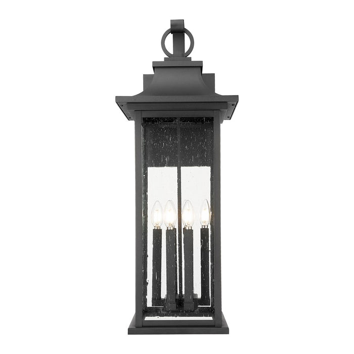 Z-Lite Tiberius 6 Light 13.5" Outdoor Wall Light, Black/Clear Seedy