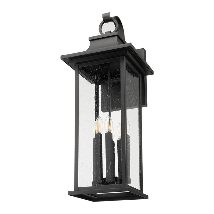 Z-Lite Tiberius 6 Light 13.5" Outdoor Wall Light, Black/Clear Seedy