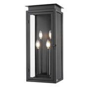 Z-Lite Nova 4 Light 8.25" Outdoor Wall Light, Black/Clear - 5018B-BK