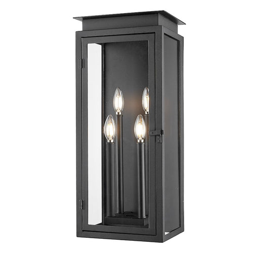 Z-Lite Nova 4 Light 8.25" Outdoor Wall Light, Black/Clear - 5018B-BK