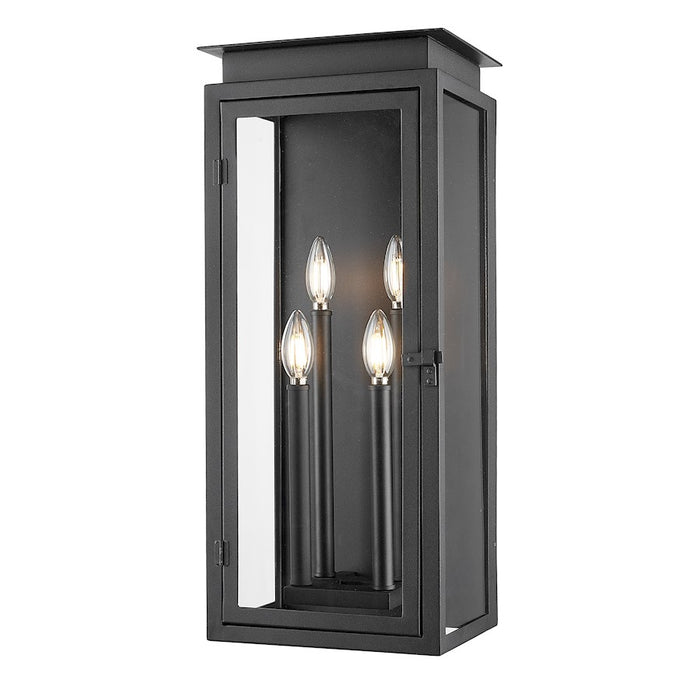 Z-Lite Nova 4 Light 8.25" Outdoor Wall Light, Black/Clear - 5018B-BK