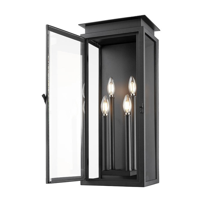 Z-Lite Nova 4 Light 8.25" Outdoor Wall Light, Black/Clear