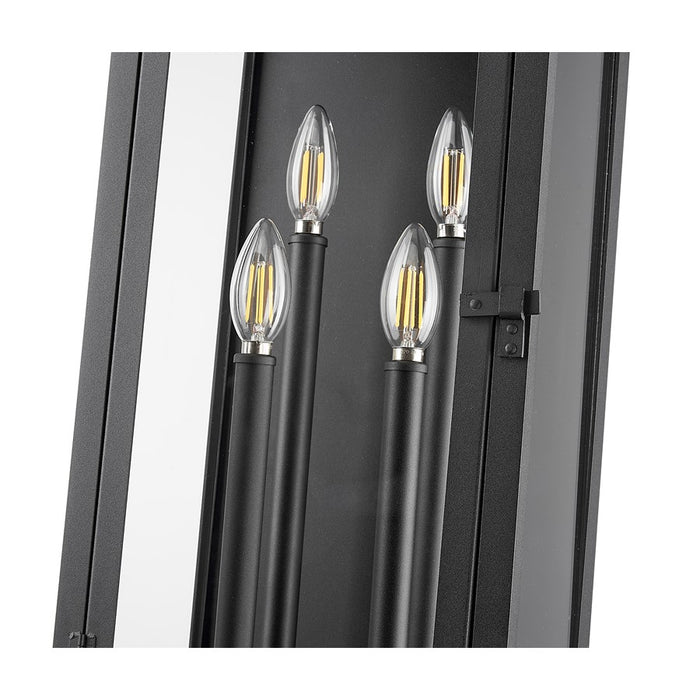 Z-Lite Nova 4 Light 8.25" Outdoor Wall Light, Black/Clear