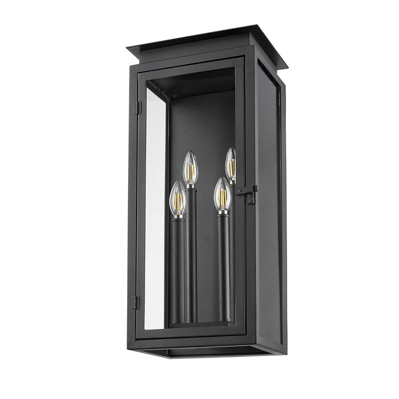 Z-Lite Nova 4 Light 8.25" Outdoor Wall Light, Black/Clear