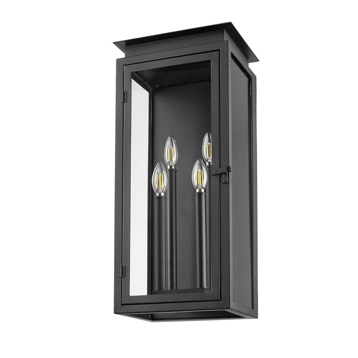 Z-Lite Nova 4 Light 8.25" Outdoor Wall Light, Black/Clear