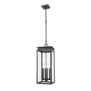 Z-Lite Nova 4Lt 10.5" Outdoor Chain Mount Ceiling, Black/Clear - 5018CHB-BK