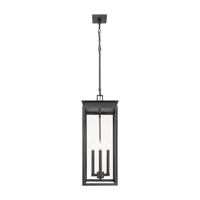 Z-Lite Nova 4 Light 10.5" Outdoor Chain Mount Ceiling, Black/Clear