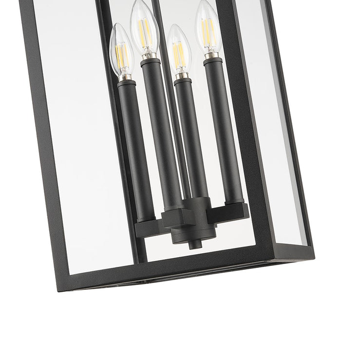 Z-Lite Nova 4Lt 10.5" Outdoor Chain Mount Ceiling, Black/Clear