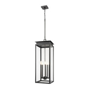 Z-Lite Nova 5 Light 12.5" Outdoor Chain Mount Ceiling, Black/Clear - 5018CHXL-BK