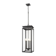 Z-Lite Nova 5Lt 12.5" Outdoor Chain Mount Ceiling, Black/Clear - 5018CHXL-BK