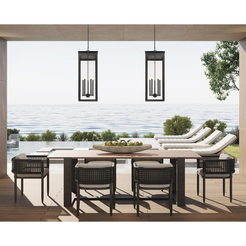 Z-Lite Nova 5Lt 12.5" Outdoor Chain Mount Ceiling, Black/Clear