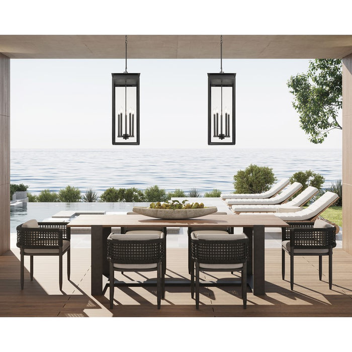 Z-Lite Nova 5Lt 12.5" Outdoor Chain Mount Ceiling, Black/Clear