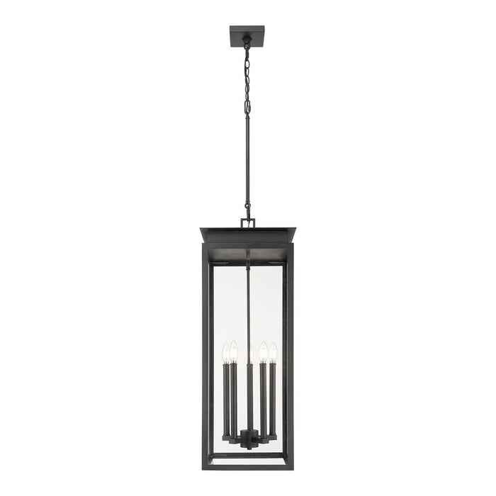 Z-Lite Nova 5Lt 12.5" Outdoor Chain Mount Ceiling, Black/Clear