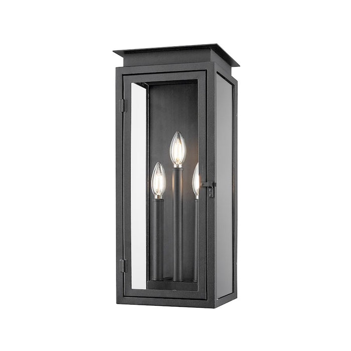Z-Lite Nova 3 Light 8.25" Outdoor Wall Light, Black/Clear - 5018M-BK