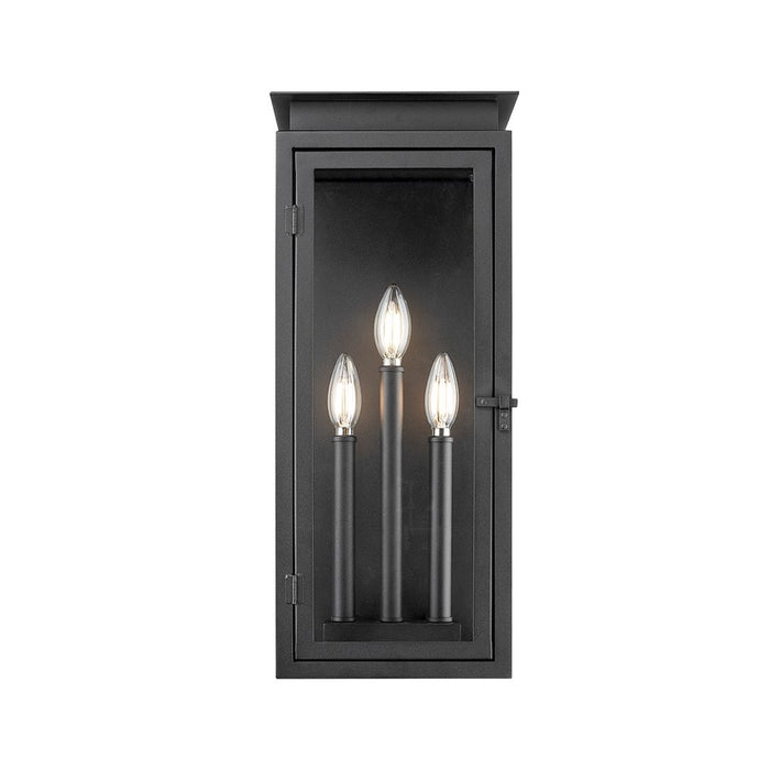 Z-Lite Nova 3 Light 8.25" Outdoor Wall Light, Black/Clear