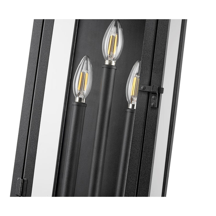 Z-Lite Nova 3 Light 8.25" Outdoor Wall Light, Black/Clear
