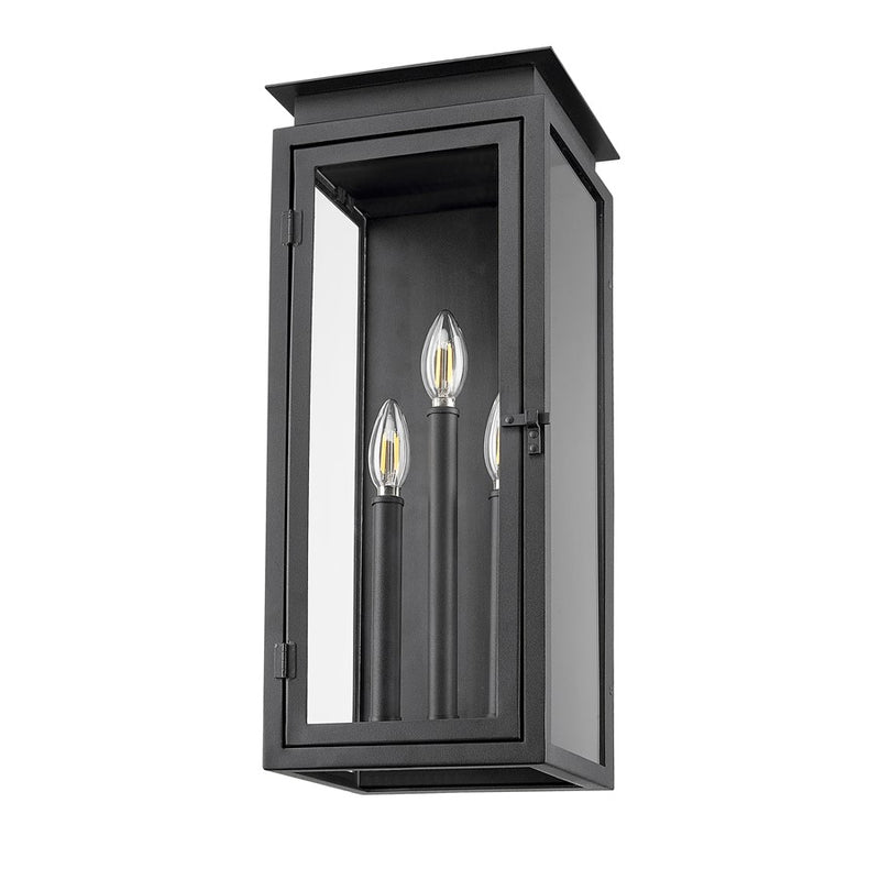 Z-Lite Nova 3 Light 8.25" Outdoor Wall Light, Black/Clear