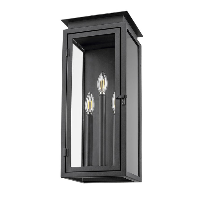 Z-Lite Nova 3 Light 8.25" Outdoor Wall Light, Black/Clear