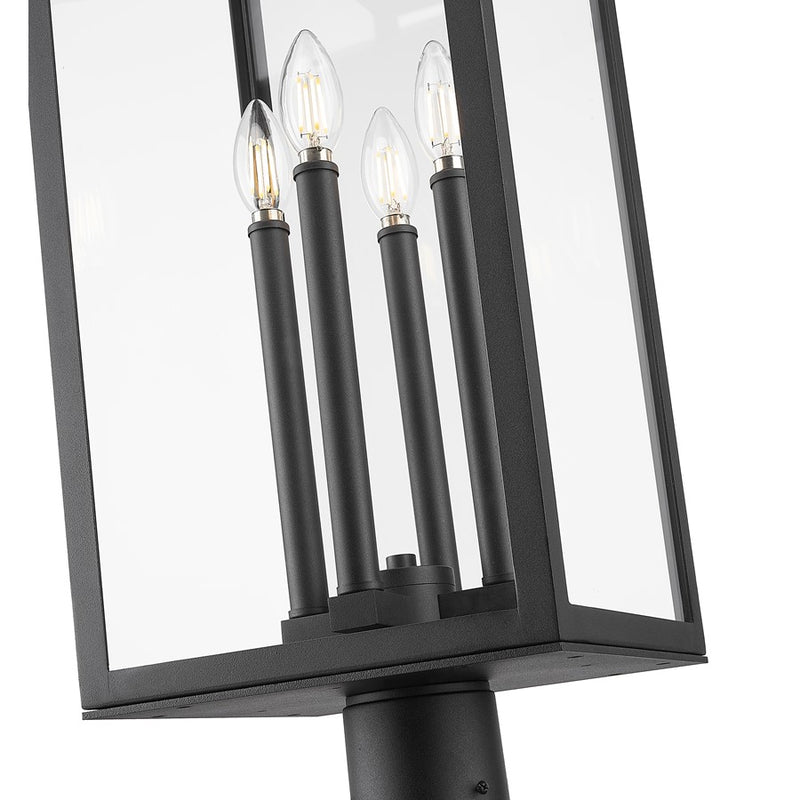 Z-Lite Nova 4Lt 12" Outdoor Post Mounted, Black/Clear