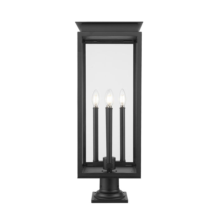 Z-Lite Nova 4Lt 10.5" Outdoor Pier Mount/Round, Black/Clear