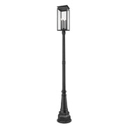 Z-Lite Nova 4Lt 14.25" Outdoor Post Mounted, Black/Clear - 5018PHBR-564P-BK