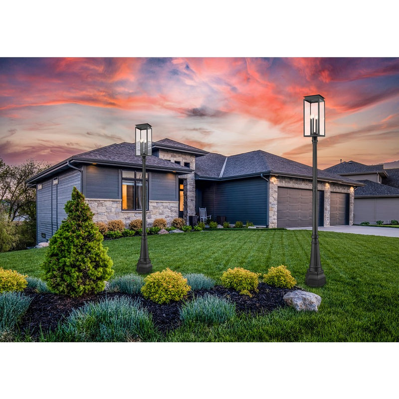 Z-Lite Nova 4Lt 14.25" Outdoor Post Mounted, Black/Clear