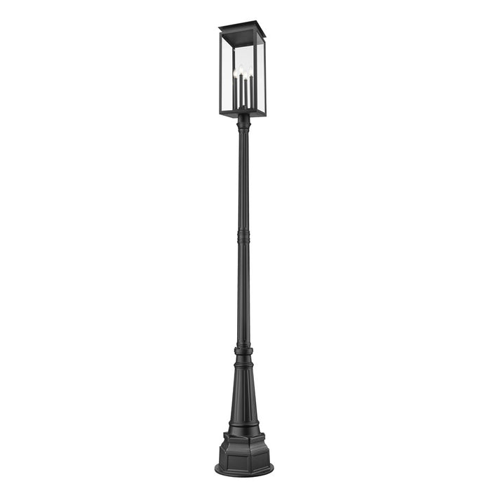 Z-Lite Nova 4Lt 14.25" Outdoor Post Mounted, Black/Clear