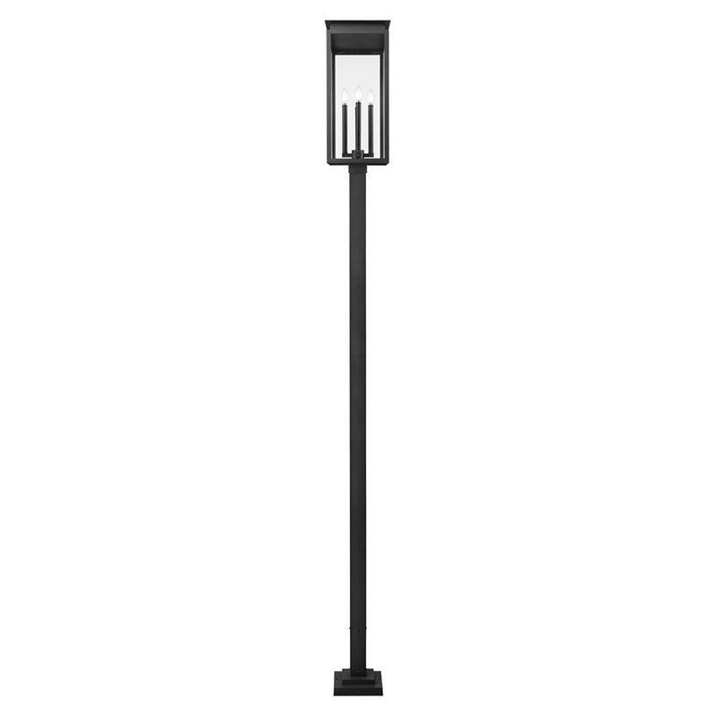 Z-Lite Nova 4Lt 10.5" Outdoor Post Mounted, Black/Clear