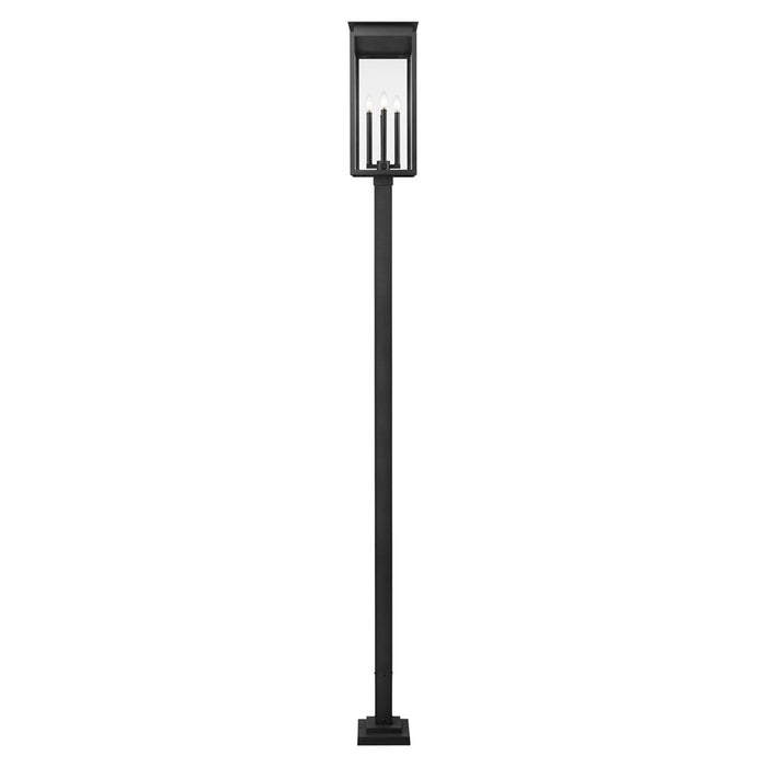 Z-Lite Nova 4 Light 10.5" Outdoor Post Mounted, Black/Clear