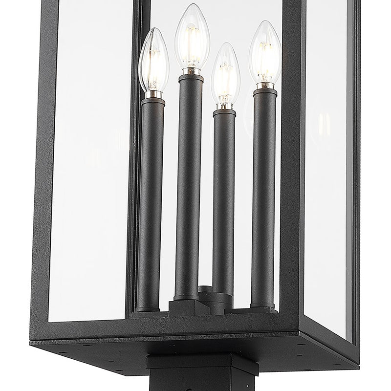 Z-Lite Nova 4Lt 10.5" Outdoor Post Mounted, Black/Clear