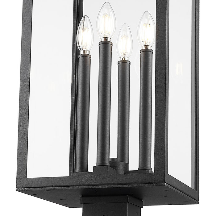 Z-Lite Nova 4 Light 10.5" Outdoor Post Mounted, Black/Clear