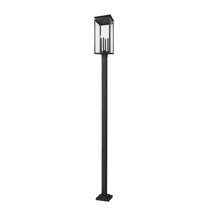 Z-Lite Nova 4 Light 10.5" Outdoor Post Mounted, Black/Clear