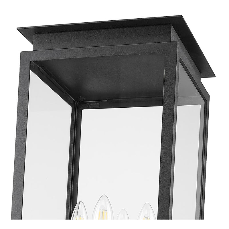 Z-Lite Nova 4 Light 10.5" Outdoor Post Mount/Square, Black/Clear